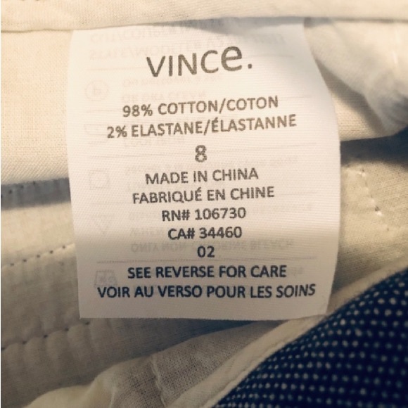 Vince sample piece blue/white cotton vertical striped pants - Picture 14 of 14